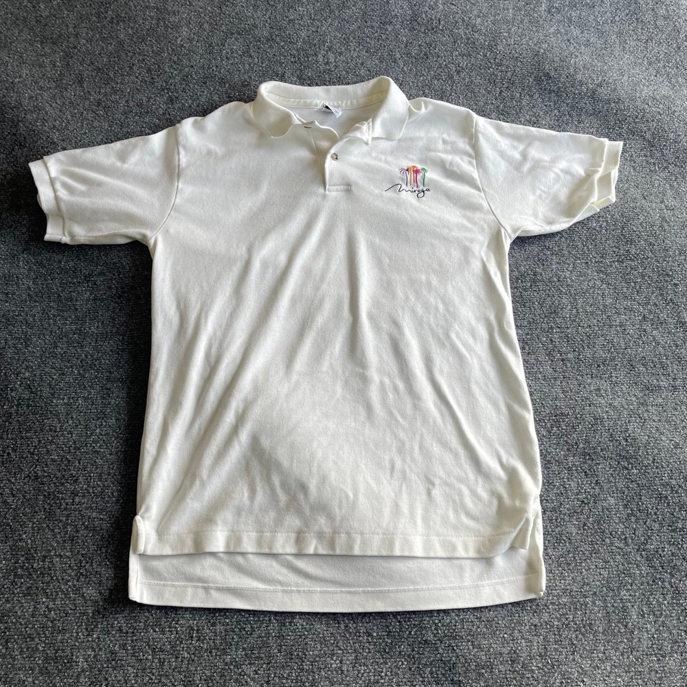 Vintage Mirage Las Vegas Hotel Casino White Polo Shirt Mens Large‎ Made in USA